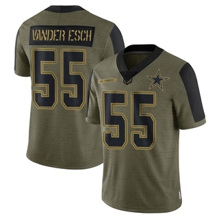 Limited Leighton Vander Esch Youth Dallas Cowboys 2021 Salute To Service Jersey - Olive