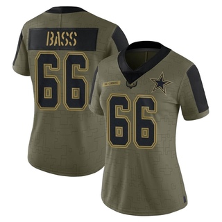 Limited T.J. Bass Women's Dallas Cowboys 2021 Salute To Service Jersey - Olive