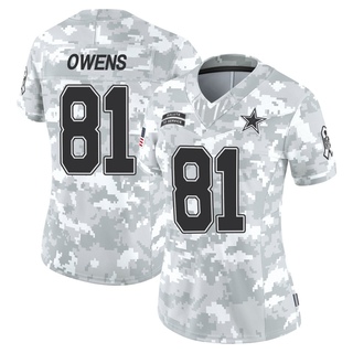 Limited Terrell Owens Women's Dallas Cowboys 2024 Salute to Service Jersey - Arctic Camo