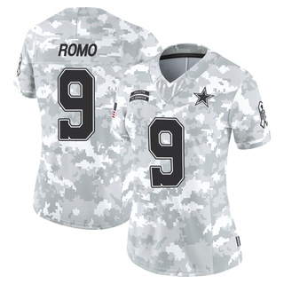 Limited Tony Romo Women's Dallas Cowboys 2024 Salute to Service Jersey - Arctic Camo