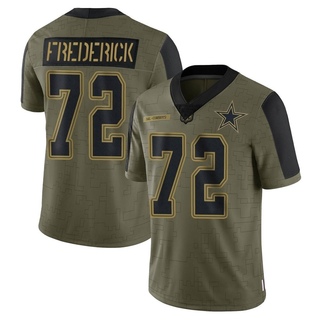 Limited Travis Frederick Men's Dallas Cowboys 2021 Salute To Service Jersey - Olive