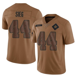 Limited Trent Sieg Men's Dallas Cowboys 2023 Salute To Service Jersey - Brown