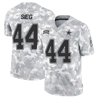 Limited Trent Sieg Men's Dallas Cowboys 2024 Salute to Service Jersey - Arctic Camo