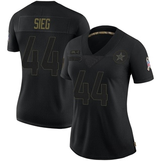 Limited Trent Sieg Women's Dallas Cowboys 2020 Salute To Service Jersey - Black