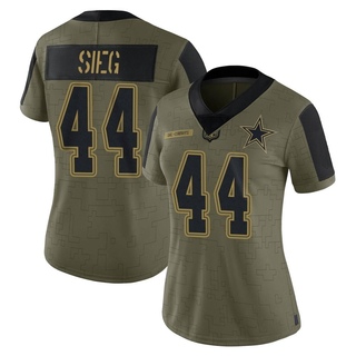 Limited Trent Sieg Women's Dallas Cowboys 2021 Salute To Service Jersey - Olive