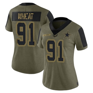 Limited Tyrus Wheat Women's Dallas Cowboys 2021 Salute To Service Jersey - Olive